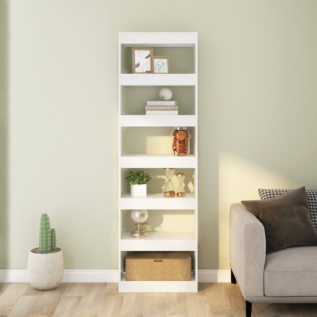 vidaXL Libreria/Divisorio Bianco Lucido 60x30x198 cm