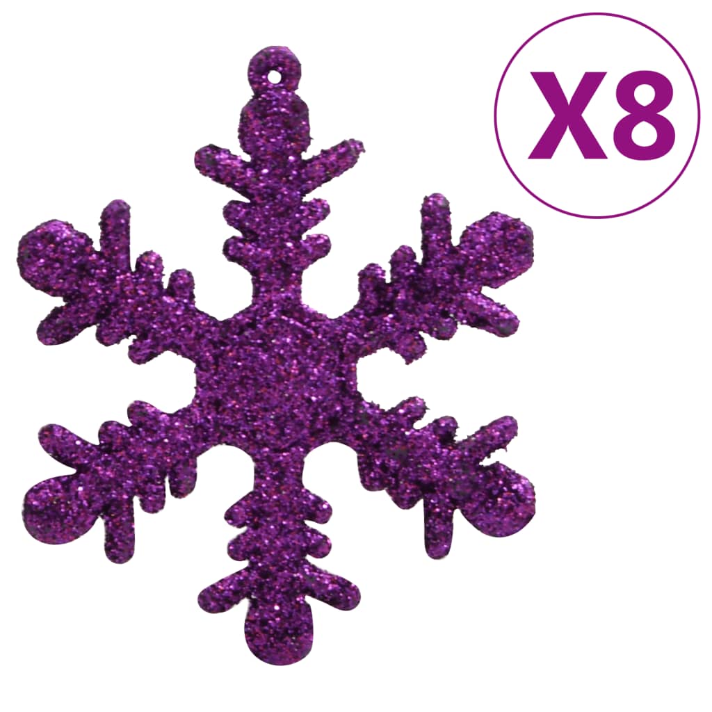 vidaXL Set Palline di Natale 111 pz Viola in Polistirene