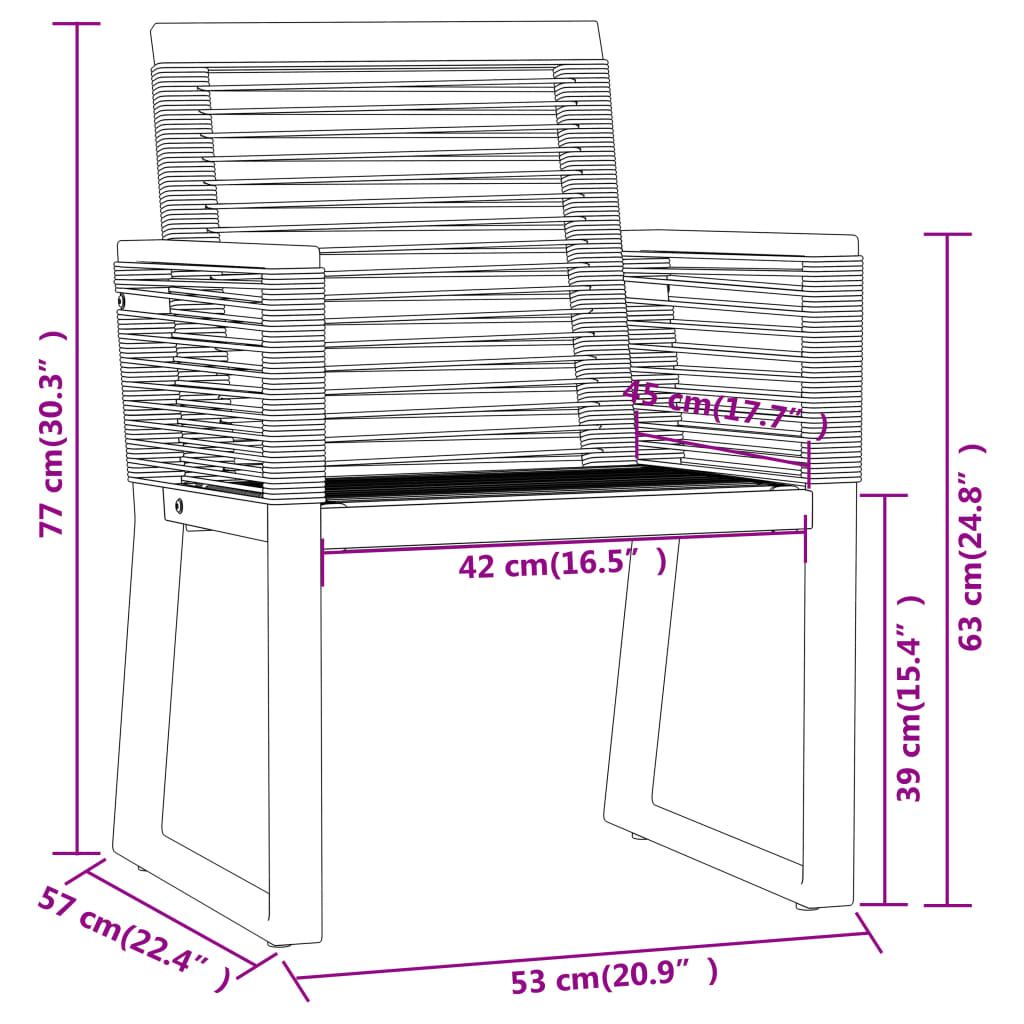 vidaXL Set Mobili da Pranzo per Giardino 7 pz Nero