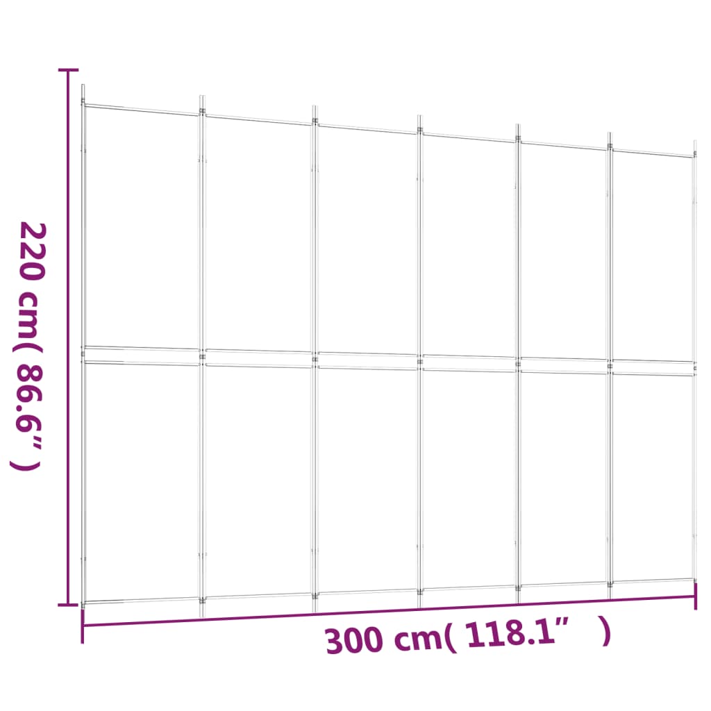 vidaXL Divisorio a 6 Pannelli Antracite 300x220 cm Tessuto