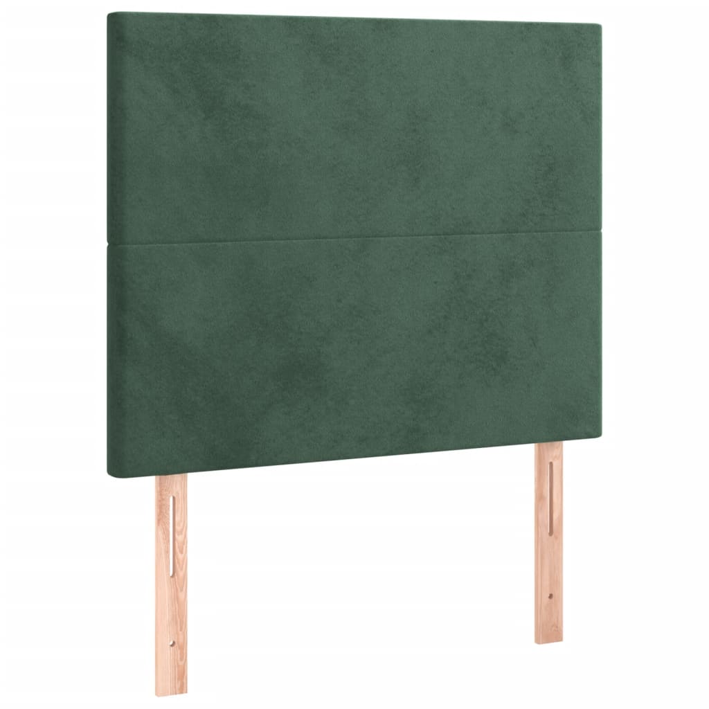 vidaXL Giroletto a Molle con Materasso Verde Scuro 90x190 cm Velluto