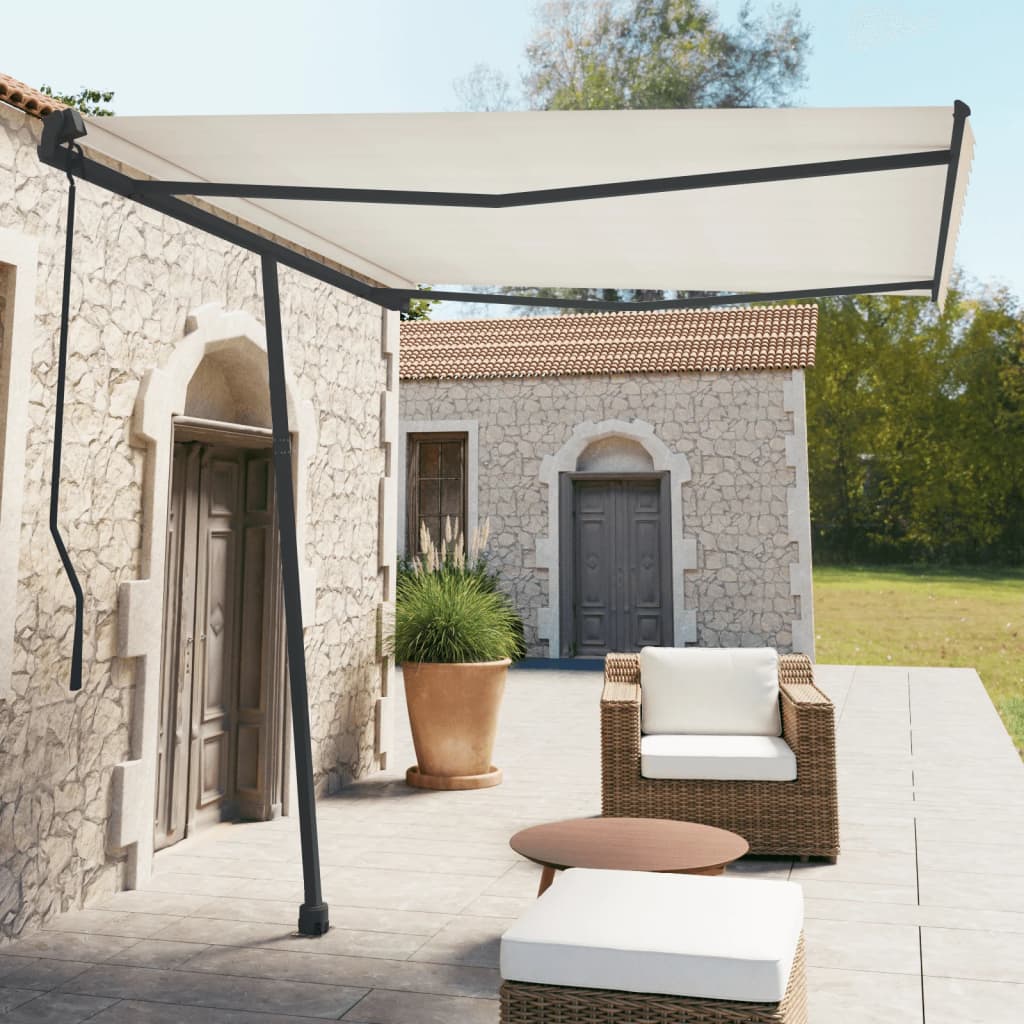 vidaXL Set Pali per Tenda da Sole Antracite 300x245 cm Ferro