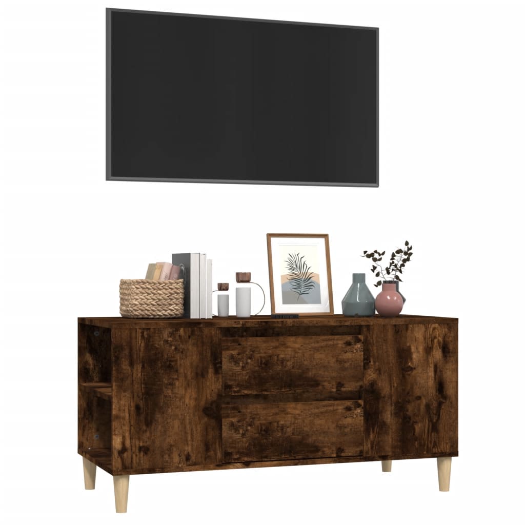 vidaXL Mobile Porta TV Rovere Fumo 102x44,5x50 cm in Legno Multistrato