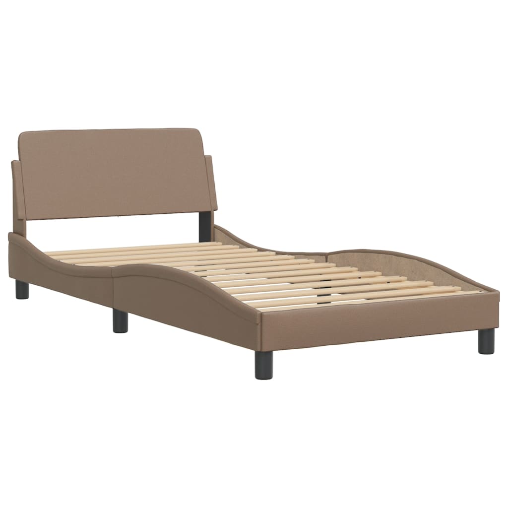 vidaXL Letto con Materasso Cappuccino 100x200cm Similpelle