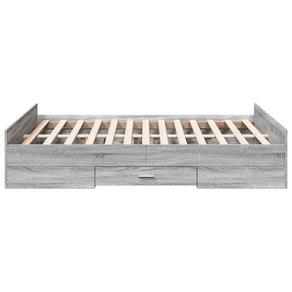 vidaXL Giroletto Cassetti Grigio Sonoma 120x200 cm Legno Multistrato