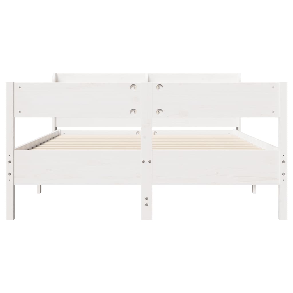 vidaXL Letto senza Materasso Bianco 150x200 cm Legno Massello di Pino