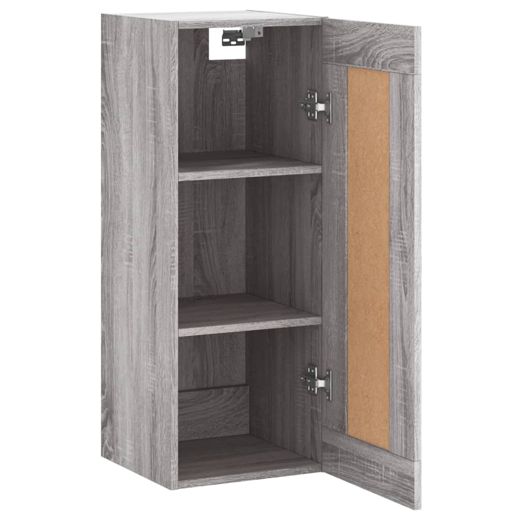 vidaXL Mobile a Parete Grigio Sonoma 34,5x34x90 cm Legno Multistrato