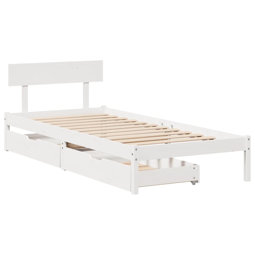 vidaXL Letto senza Materasso Bianco 90x200 cm Legno Massello di Pino