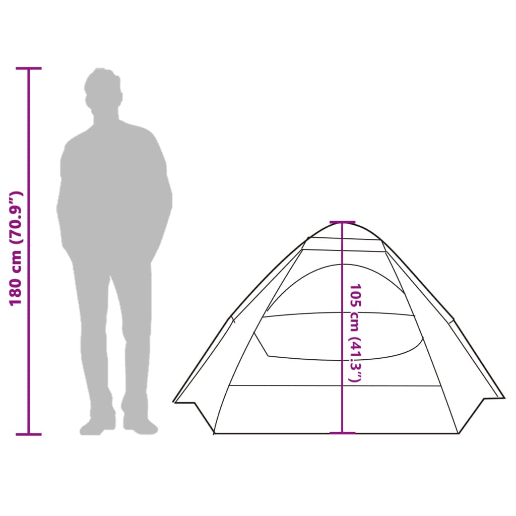 vidaXL Tenda da Campeggio a Cupola per 2 Persone Verde Impermeabile