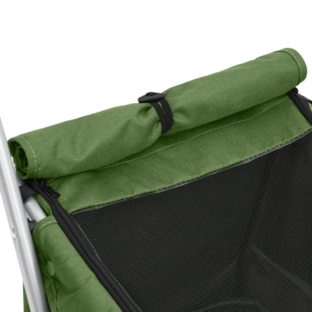 vidaXL Passeggino Cani Pieghevole Verde 100x49x96cm Tessuto di Lino