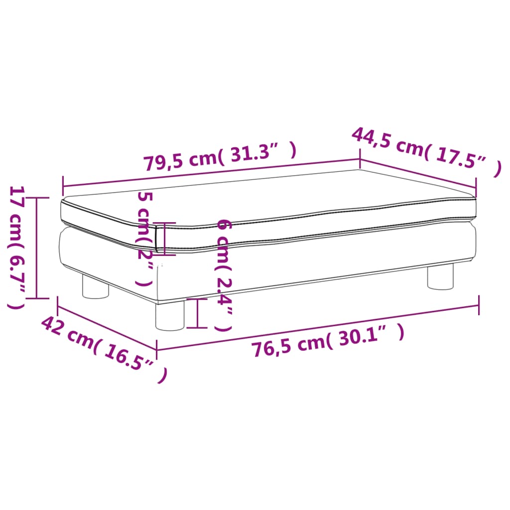 vidaXL Divano per Bambini con Poggiapiedi Blu 100x50x30 cm in Velluto