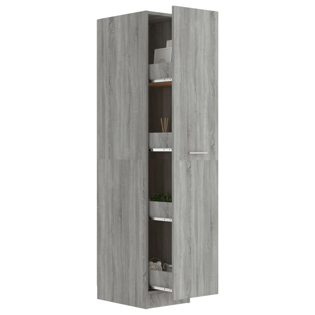 vidaXL Mobile Farmacia Grigio Sonoma 30x42,5x150 cm Legno Multistrato