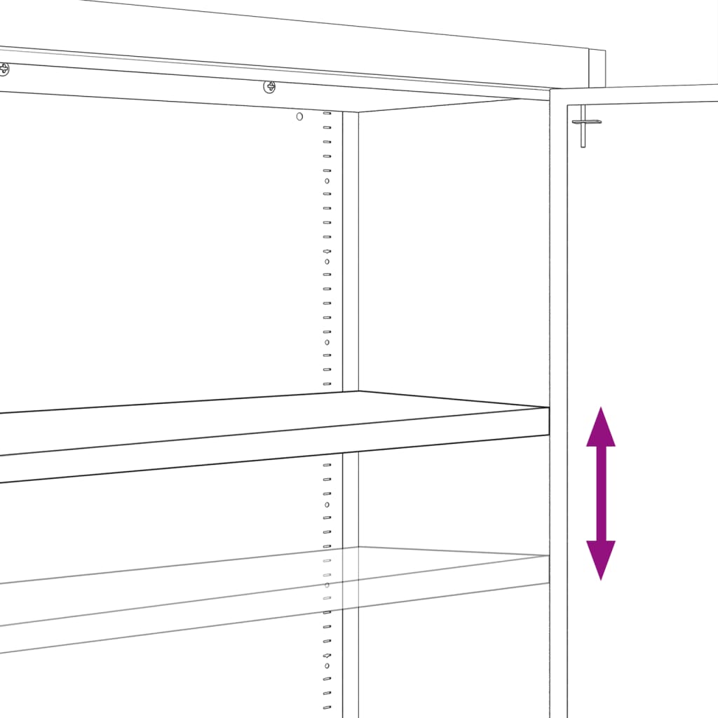 vidaXL Armadio Classificatore Antracite 90x40x200 cm in Acciaio