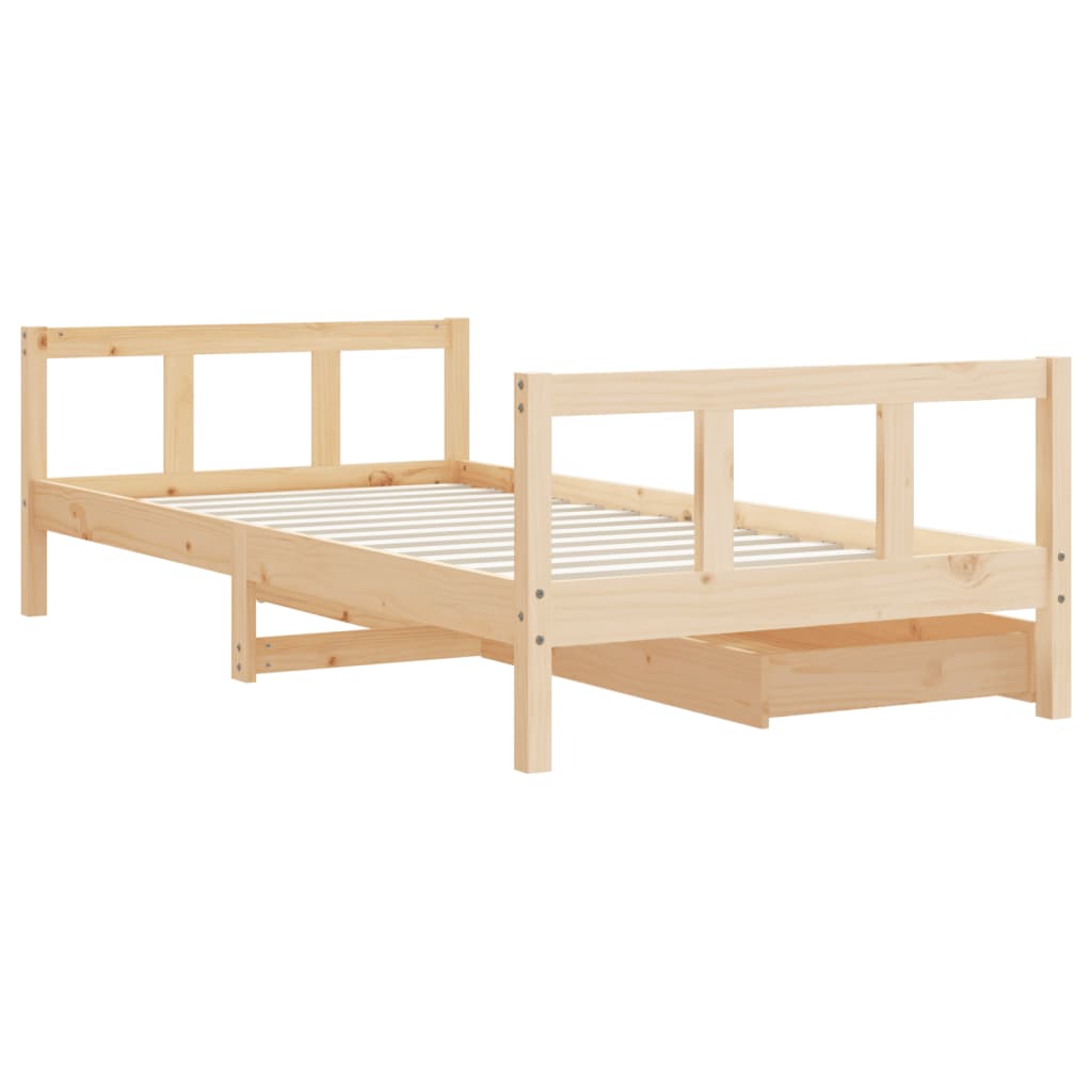 vidaXL Giroletto per Bambini con Cassetti 90x190cm Legno Massello Pino