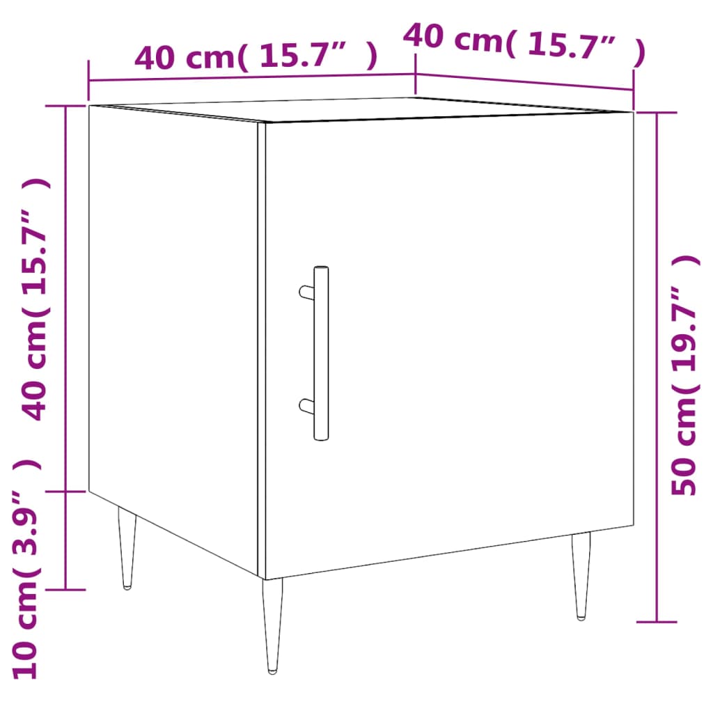 vidaXL Comodini 2 pz Rovere Sonoma 40x40x50 cm in Legno Multistrato