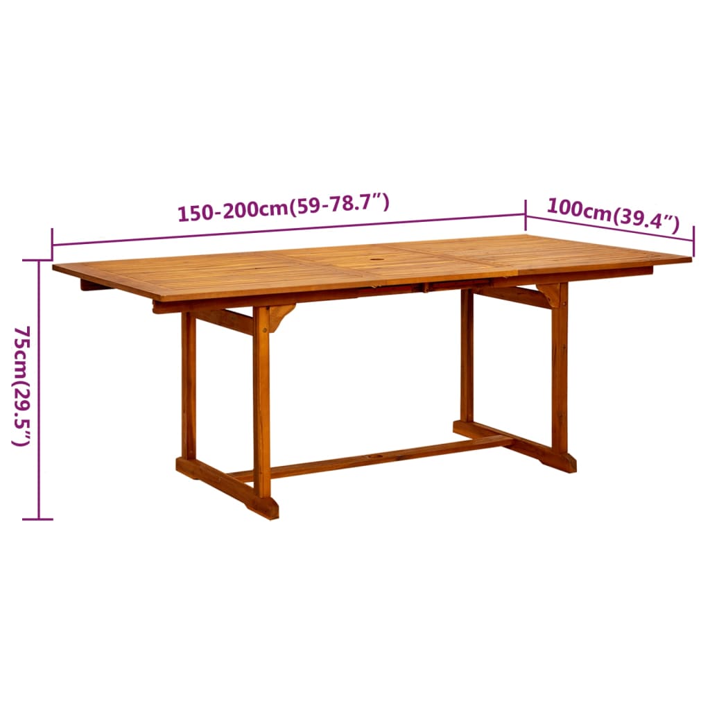 vidaXL Set Mobili da Pranzo da Giardino 7 pz Legno Massello di Acacia