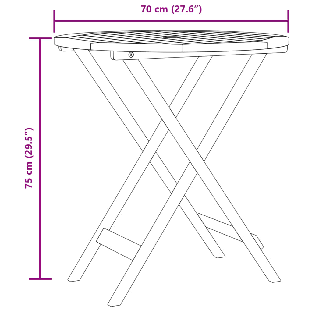 vidaXL Set da Bistrot 3pz Tortora in Tessuto e Legno Massello