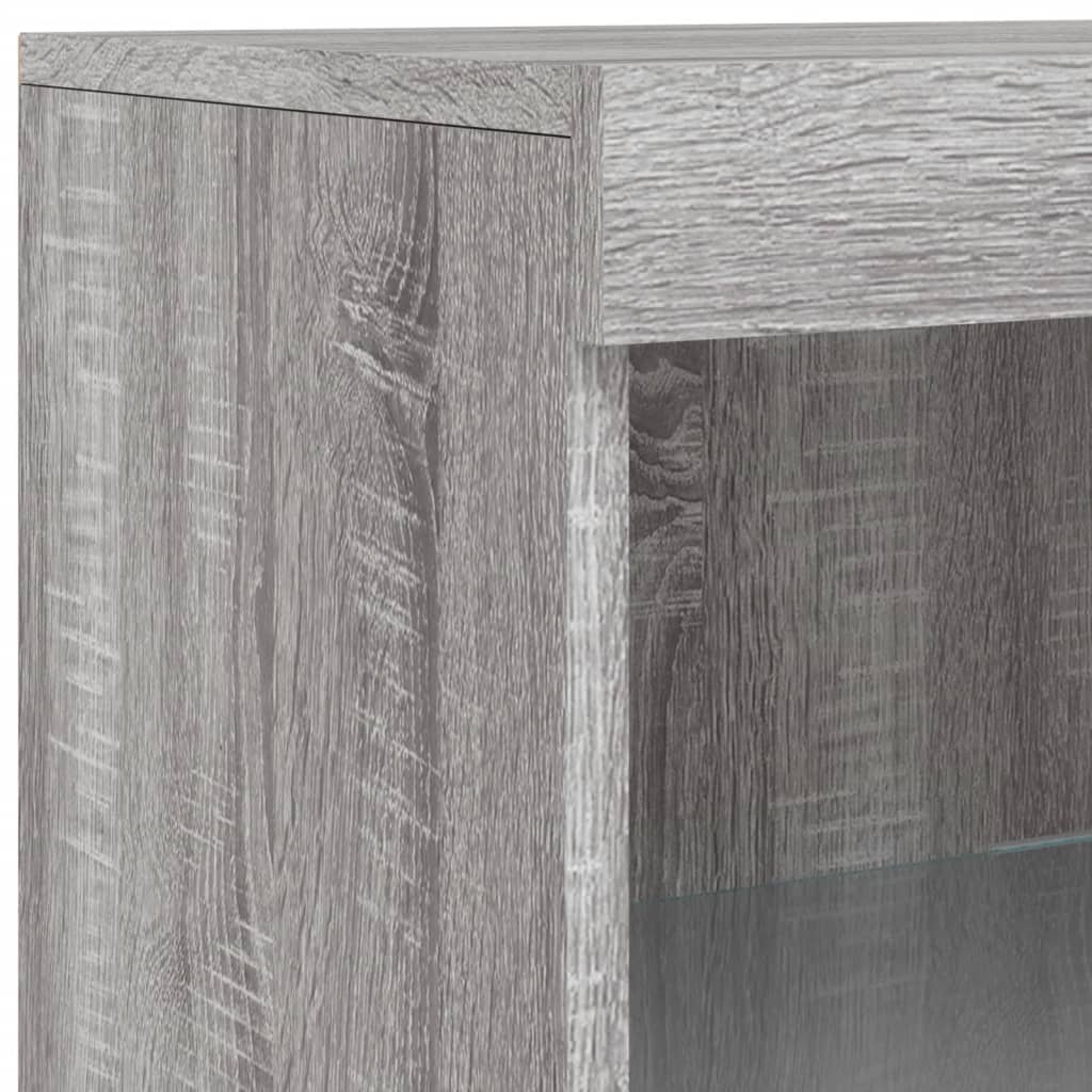 vidaXL Credenza con Luci LED Grigio Sonoma 283x37x100 cm