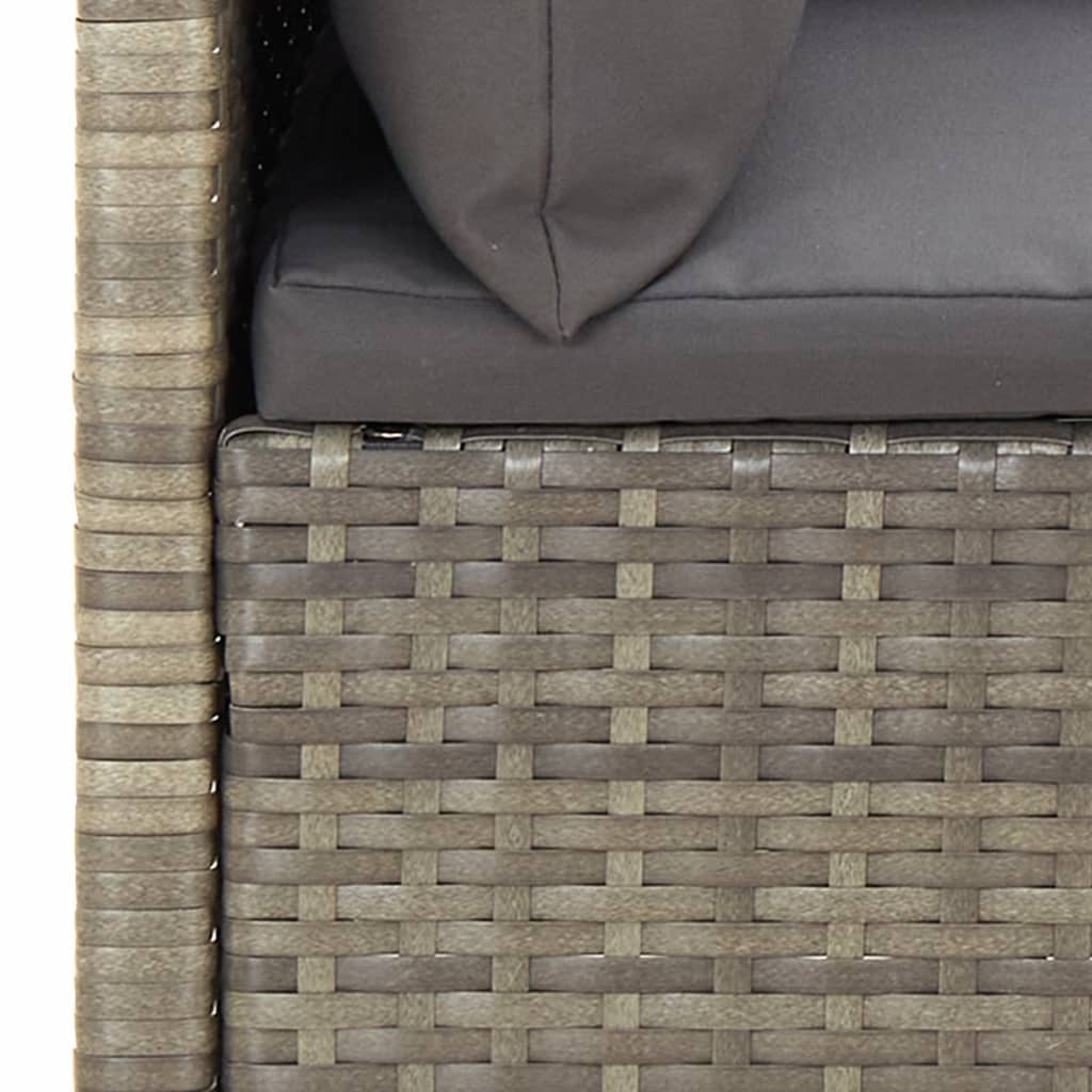 vidaXL Set Divani da Giardino 4 pz con Cuscini in Polyrattan Grigio