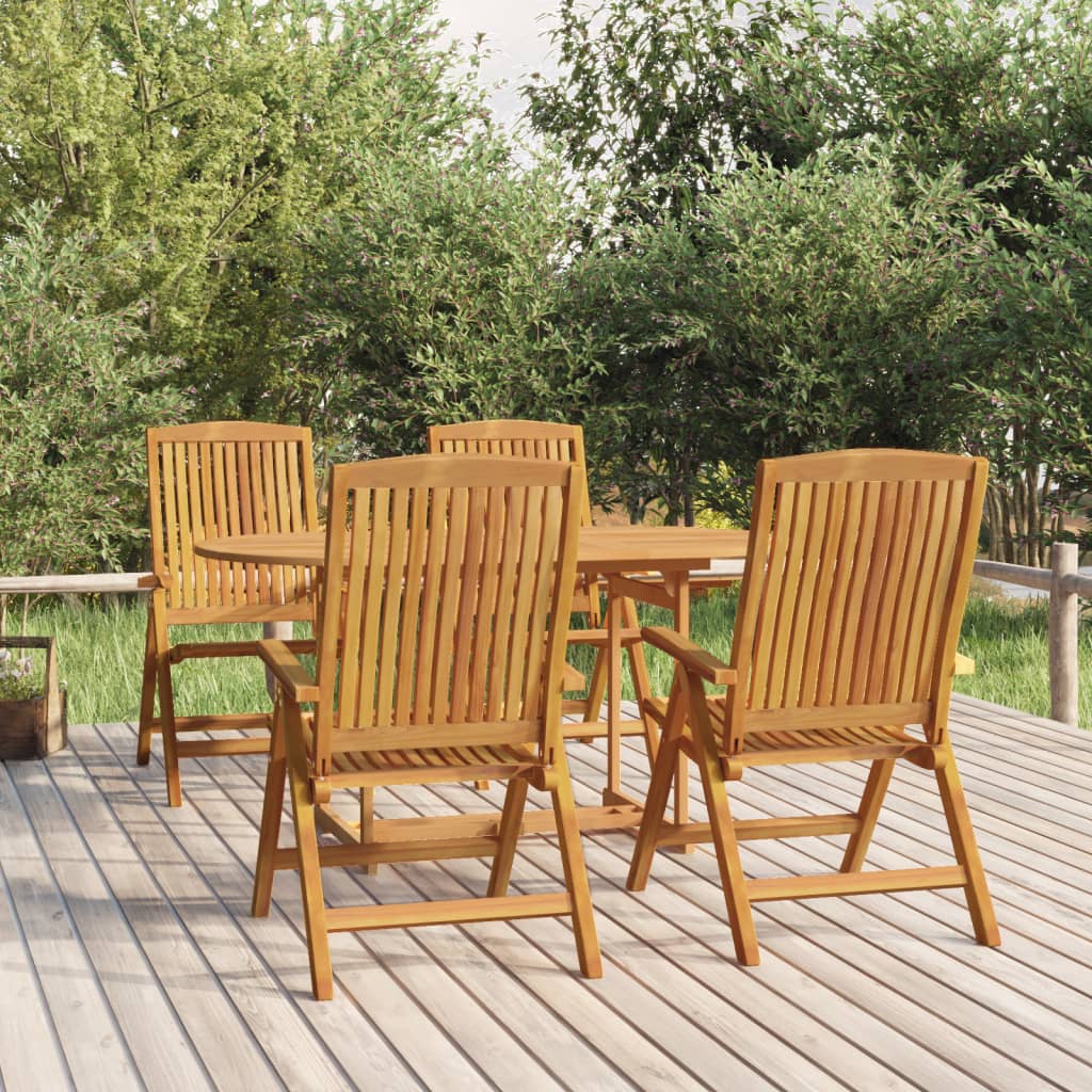 vidaXL Set da Pranzo per Giardino 5 pz in Legno Massello di Teak