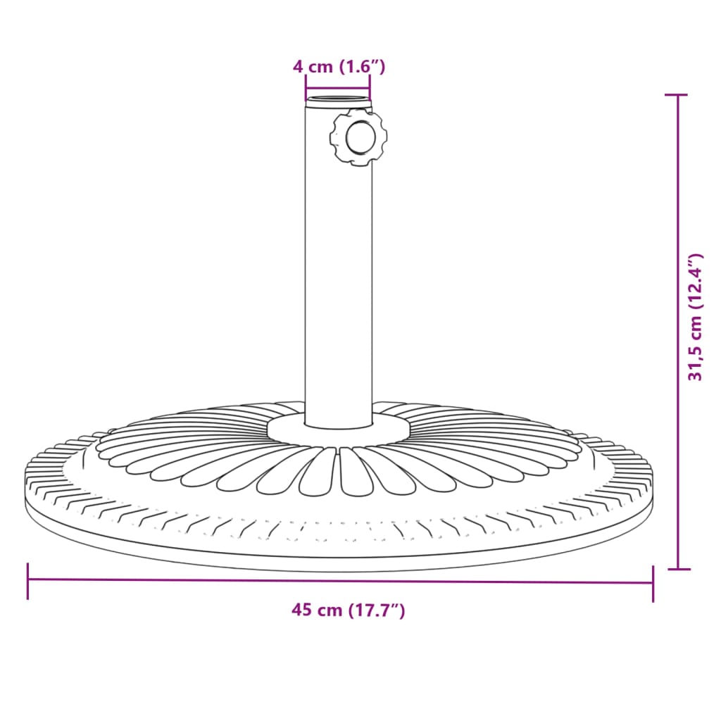 vidaXL Base per Ombrellone per Pali Ø38/48 mm 12 kg Rotonda