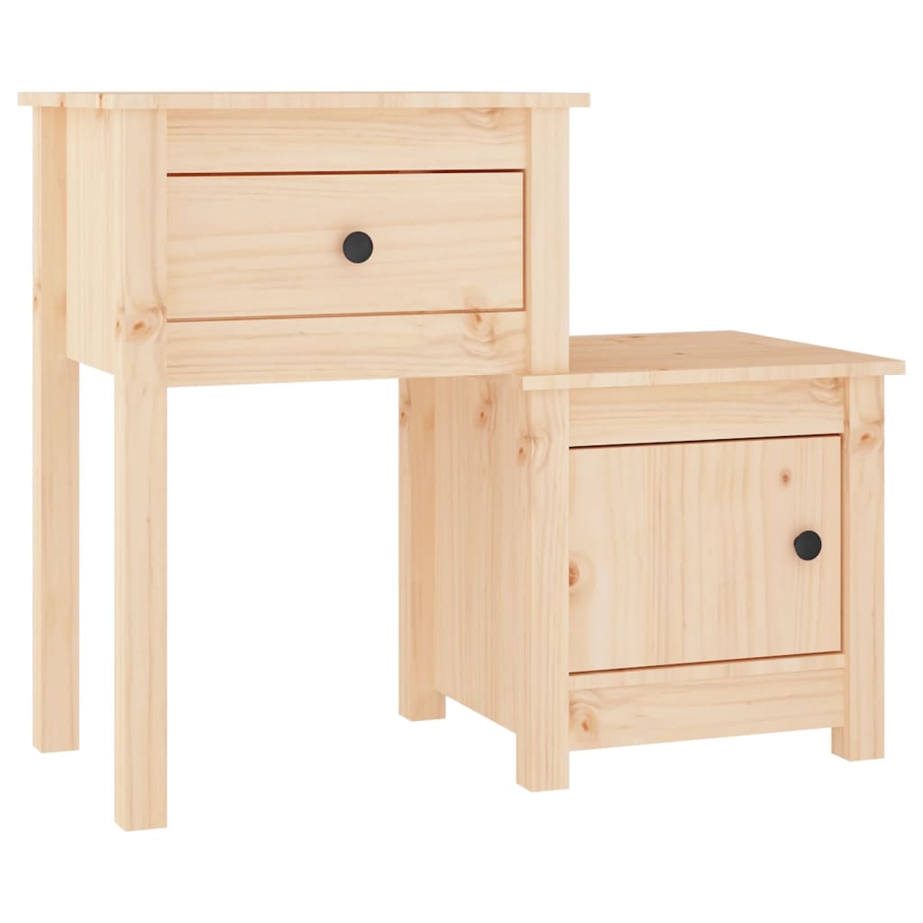 vidaXL Comodini 2 pz 79,5x38x65,5 cm in Legno Massello di Pino