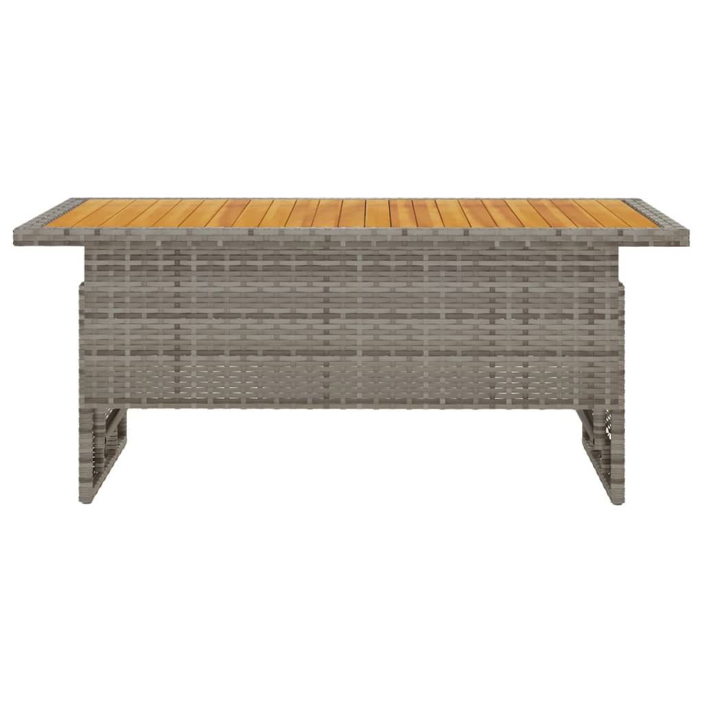 vidaXL Tavolo Giardino Grigio 100x50x43/63 Massello Acacia Polyrattan