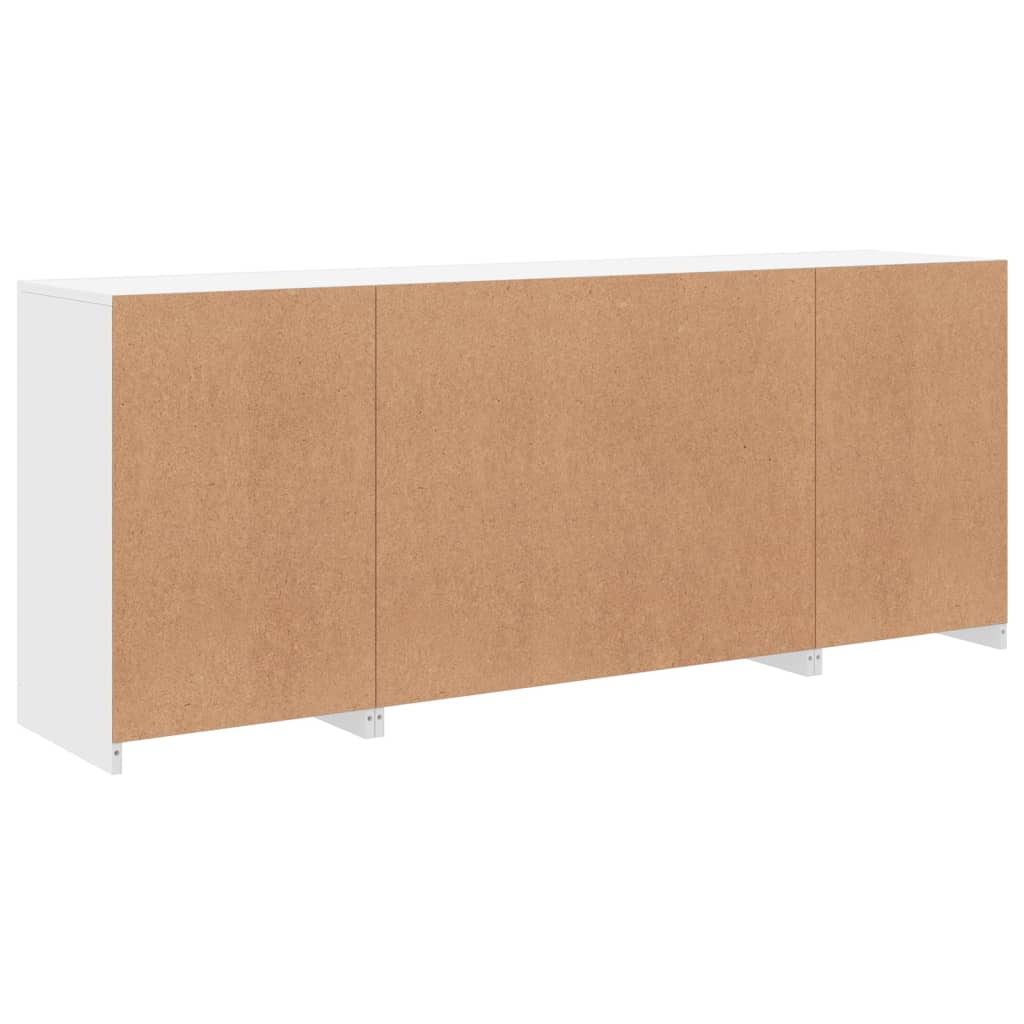 vidaXL Credenza con Luci LED Bianca 163x37x67 cm