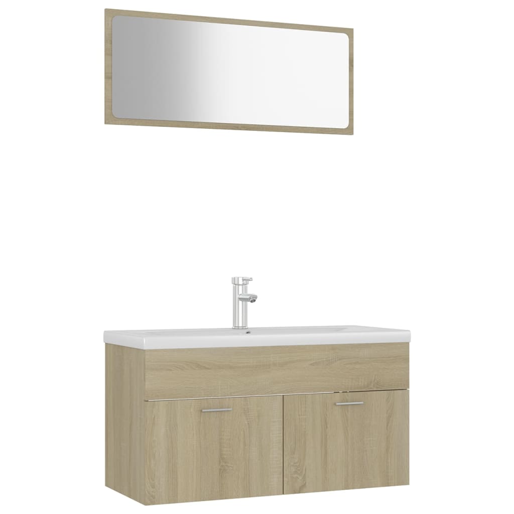 vidaXL Set Mobili da Bagno Rovere Sonoma in Truciolato