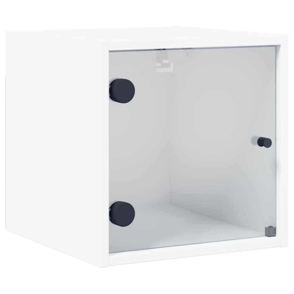 vidaXL Comodini con Ante in Vetro 2pz Bianco 35x37x35 cm