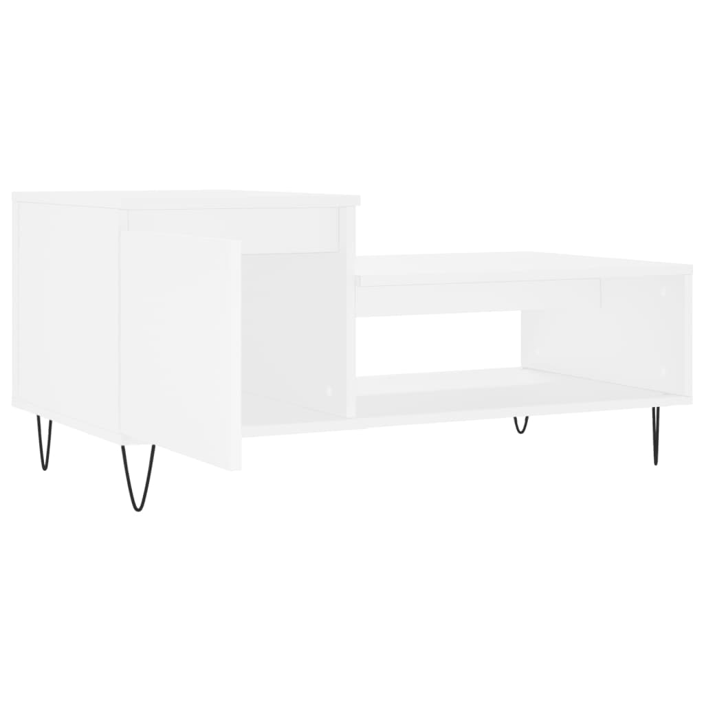 vidaXL Tavolino da Salotto Bianco 100x50x45 cm in Legno Multistrato