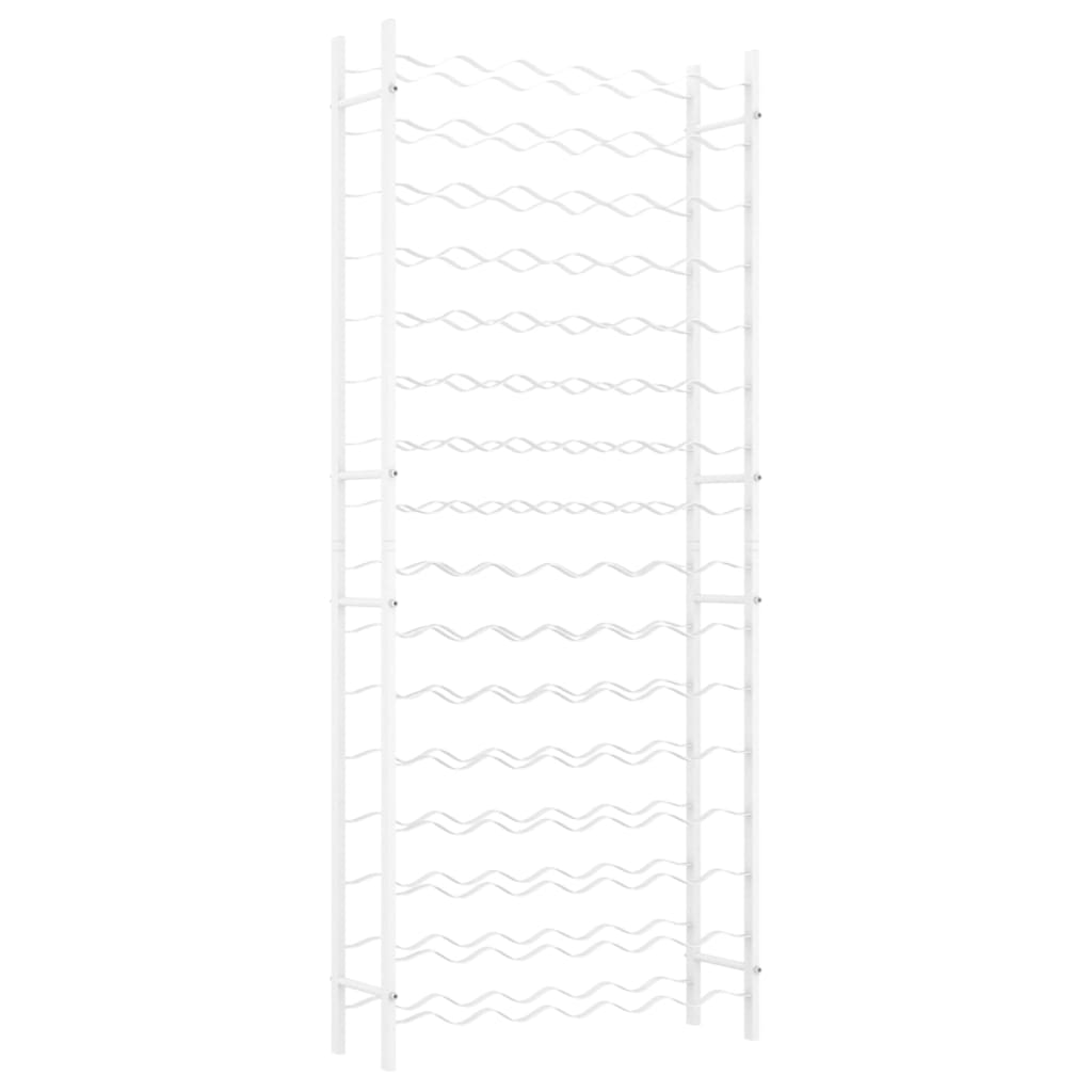 vidaXL Portabottiglie per 96 Bottiglie Metallo Bianco