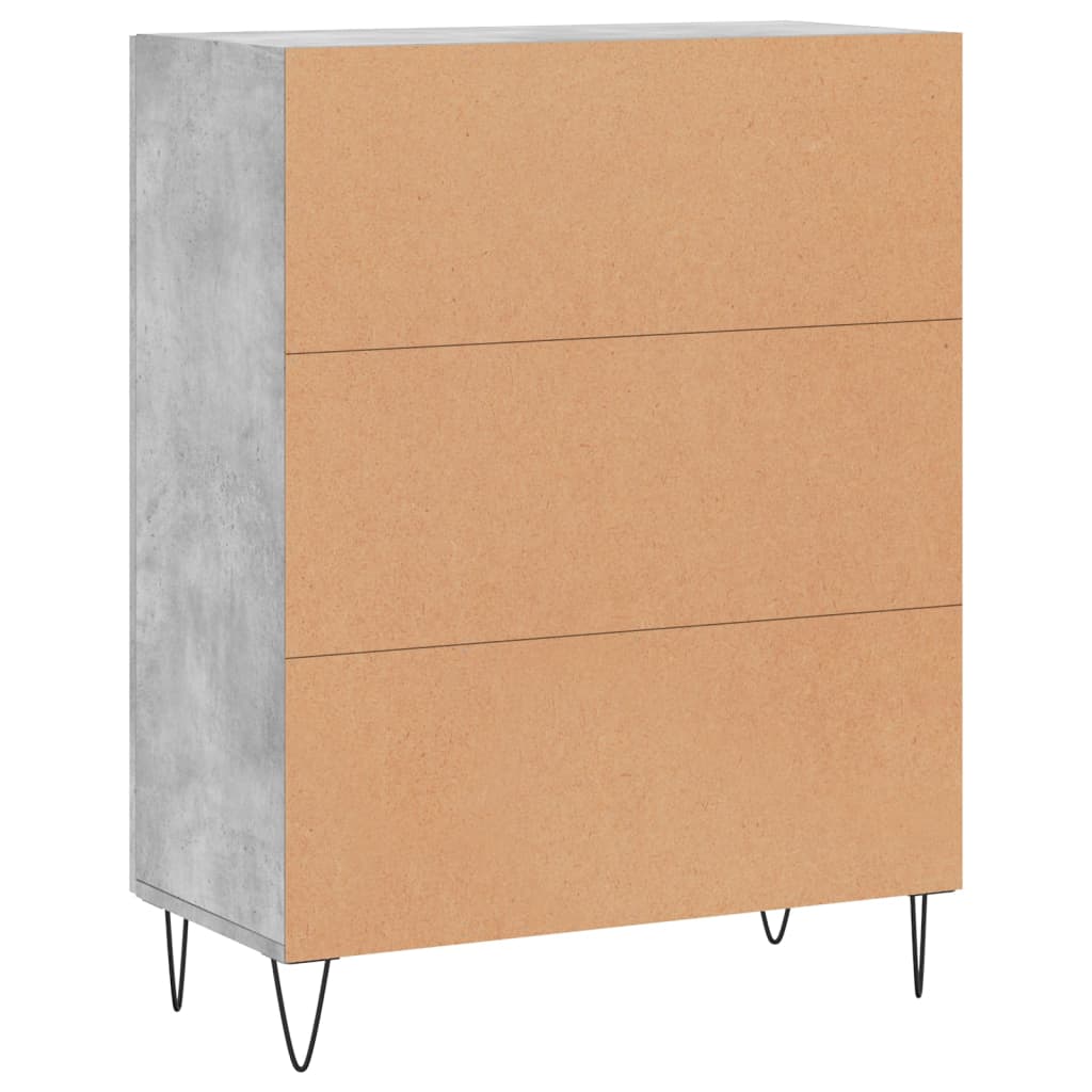 vidaXL Credenza Grigio Cemento 69,5x34x90 cm in Legno Multistrato