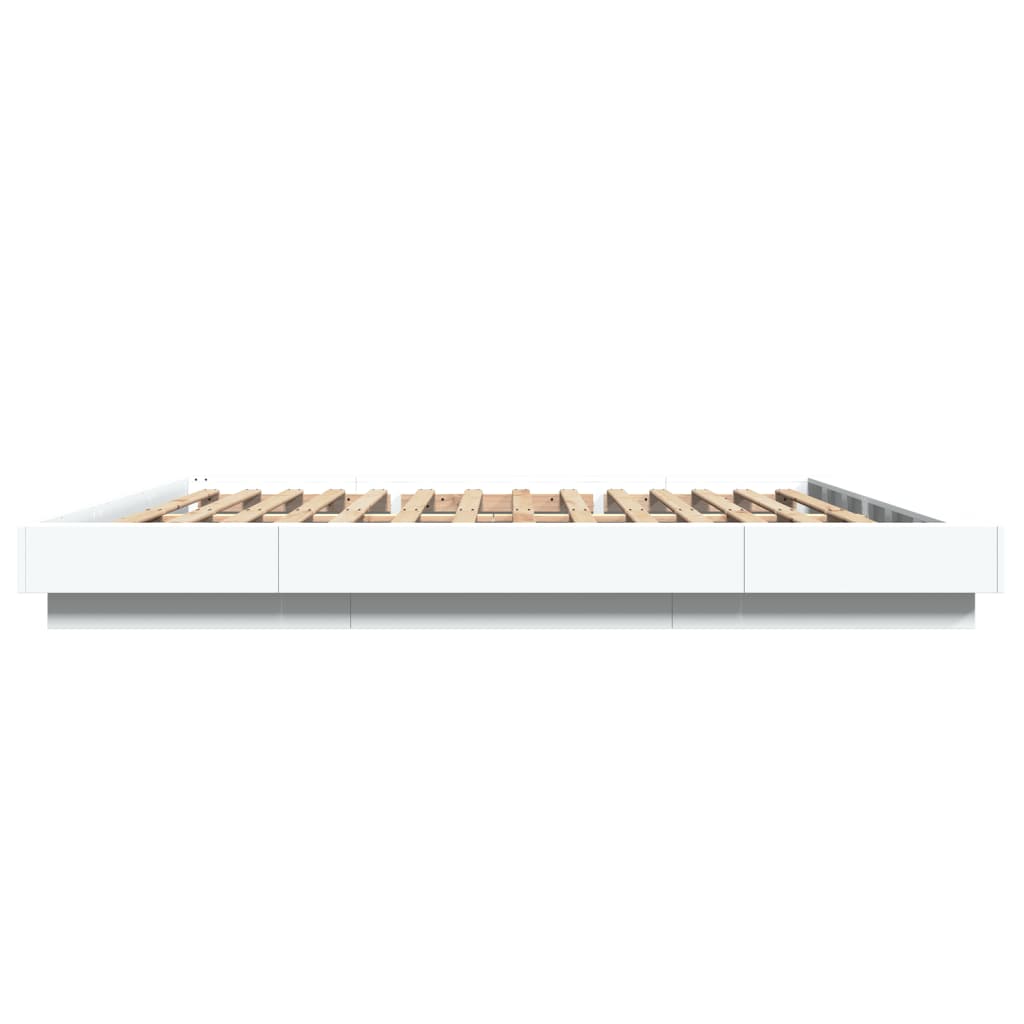 vidaXL Giroletto con Luci LED Bianco 200x200 cm in Legno Multistrato