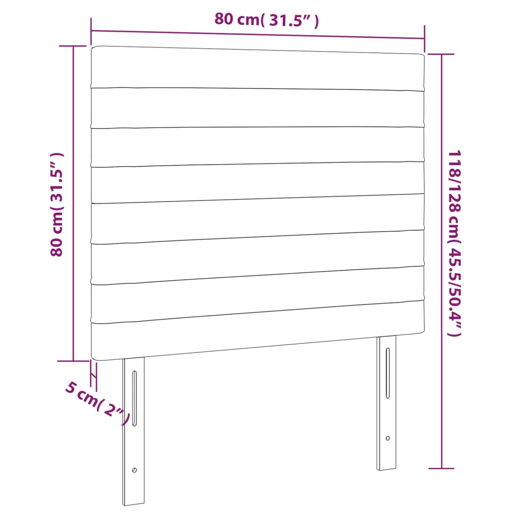 vidaXL Testiera a LED Grigio Scuro 80x5x118/128 cm in Velluto