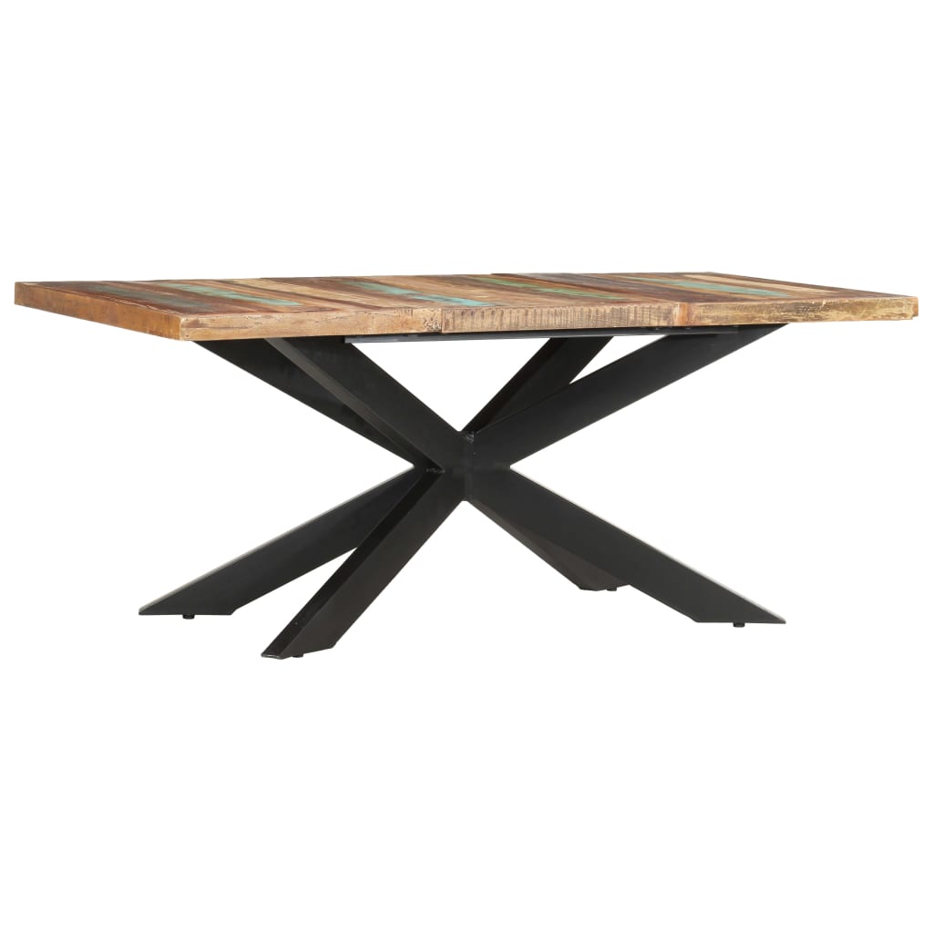 vidaXL Tavolo da Pranzo 180x90x76 cm in Legno Massello di Recupero