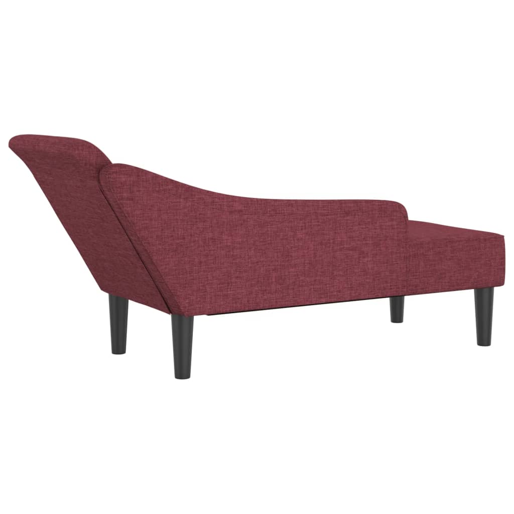 vidaXL Chaise Lounge con Cuscini Rosso Vino in Tessuto