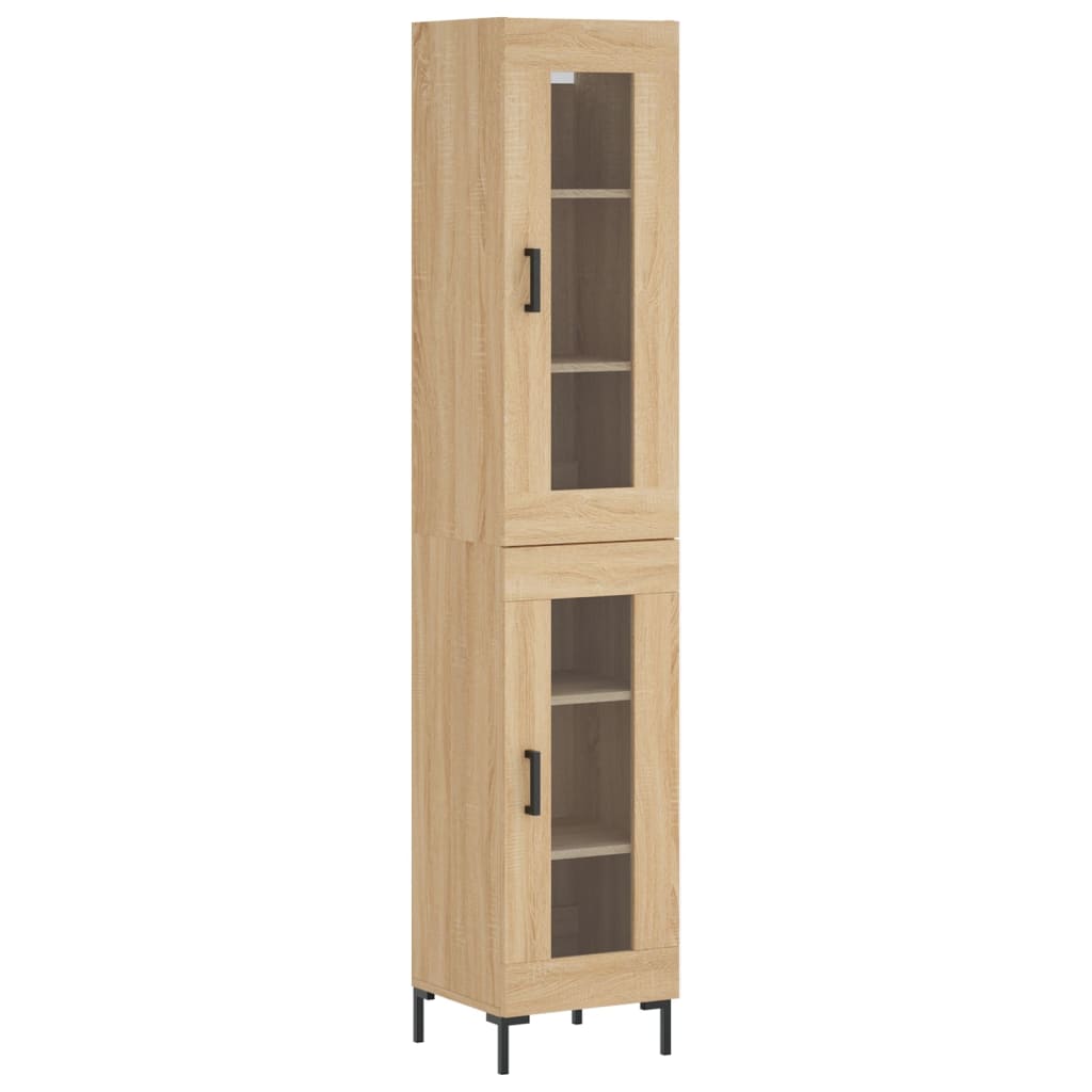 vidaXL Credenza Rovere Sonoma 34,5x34x180 cm in Legno Multistrato