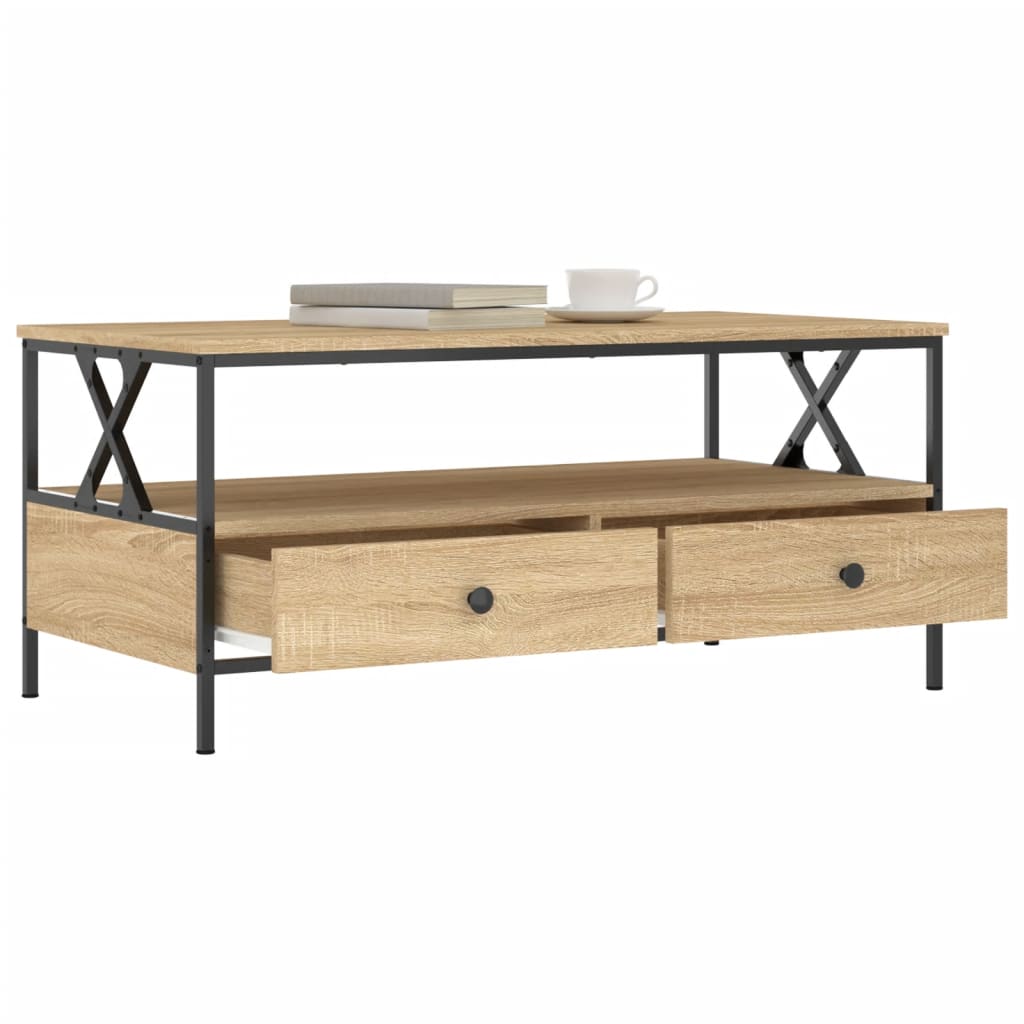 vidaXL Tavolino da Salotto Rovere Sonoma 100x51x45cm Legno Multistrato