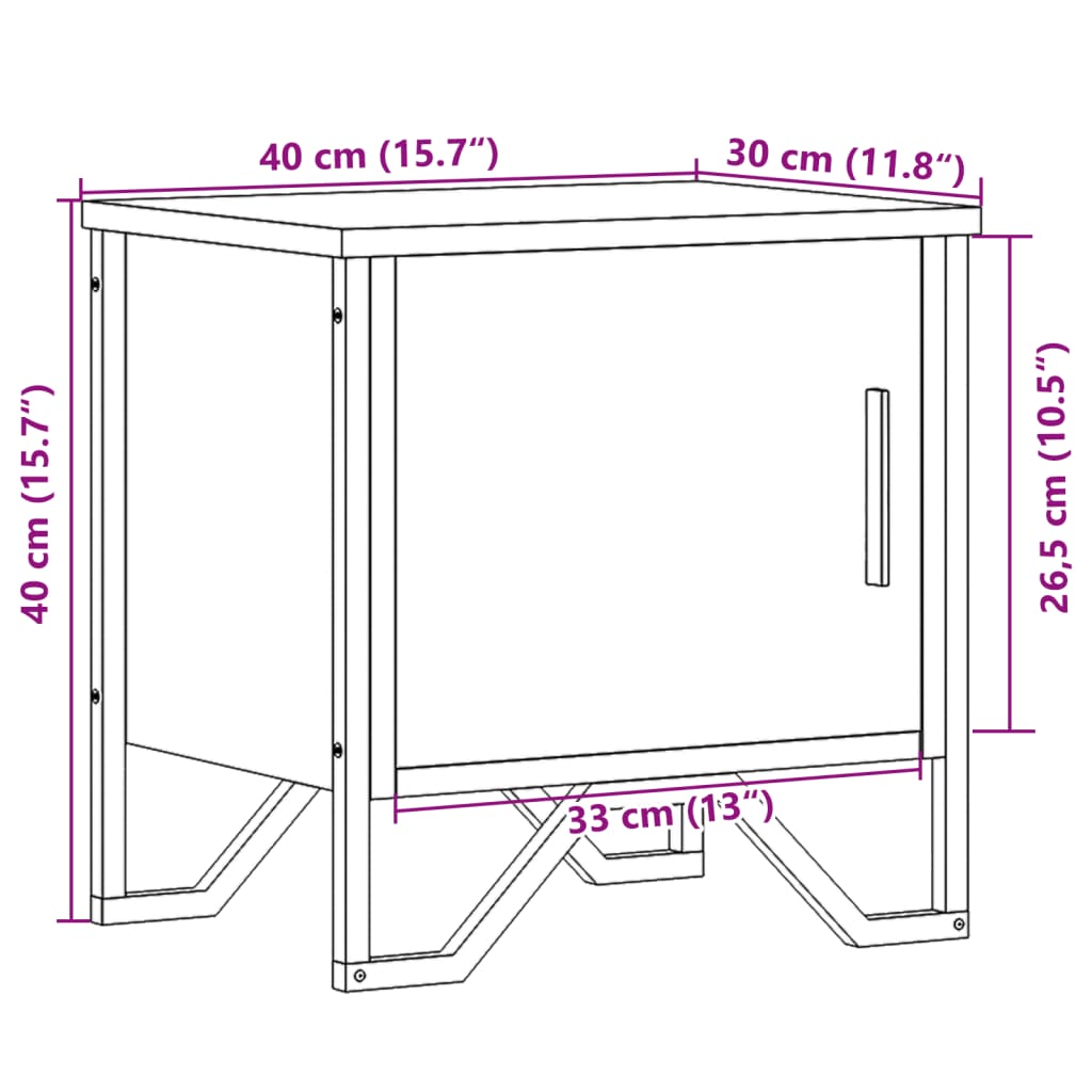 vidaXL Comodini 2pz Rovere Marrone 40x30x40 cm in Truciolato