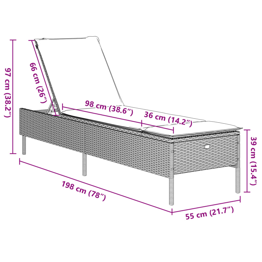 vidaXL Lettini Prendisole 2 pz con Cuscini Beige in Polyrattan