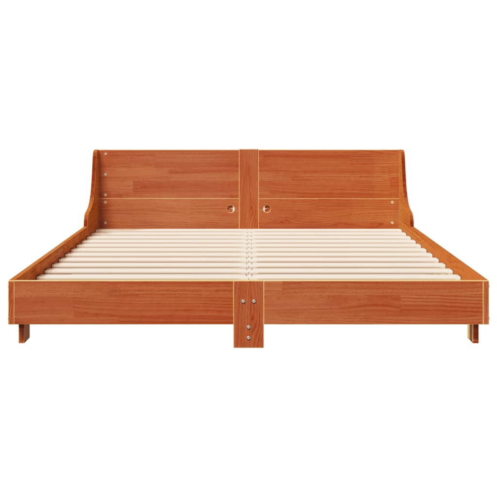 vidaXL Letto senza Materasso Marrone Cera 160x200 cm in Legno di Pino