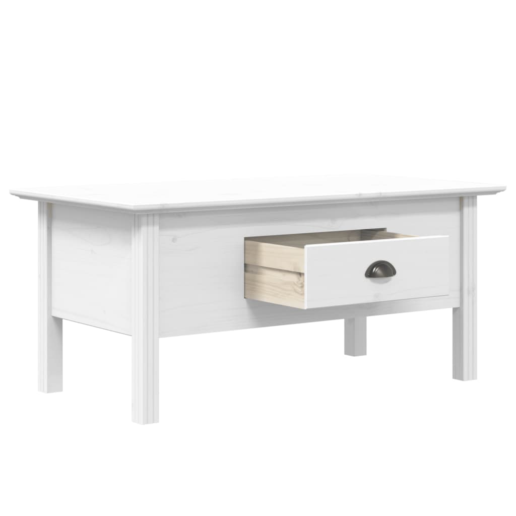 vidaXL Tavolino da Salotto BODO 100x55x46cm Legno Massello Pino Bianco