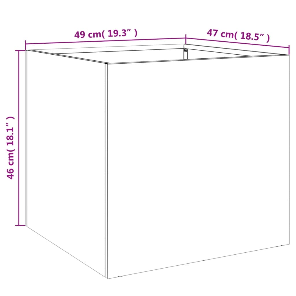 vidaXL Fioriera Antracite 49x47x46 cm in Acciaio