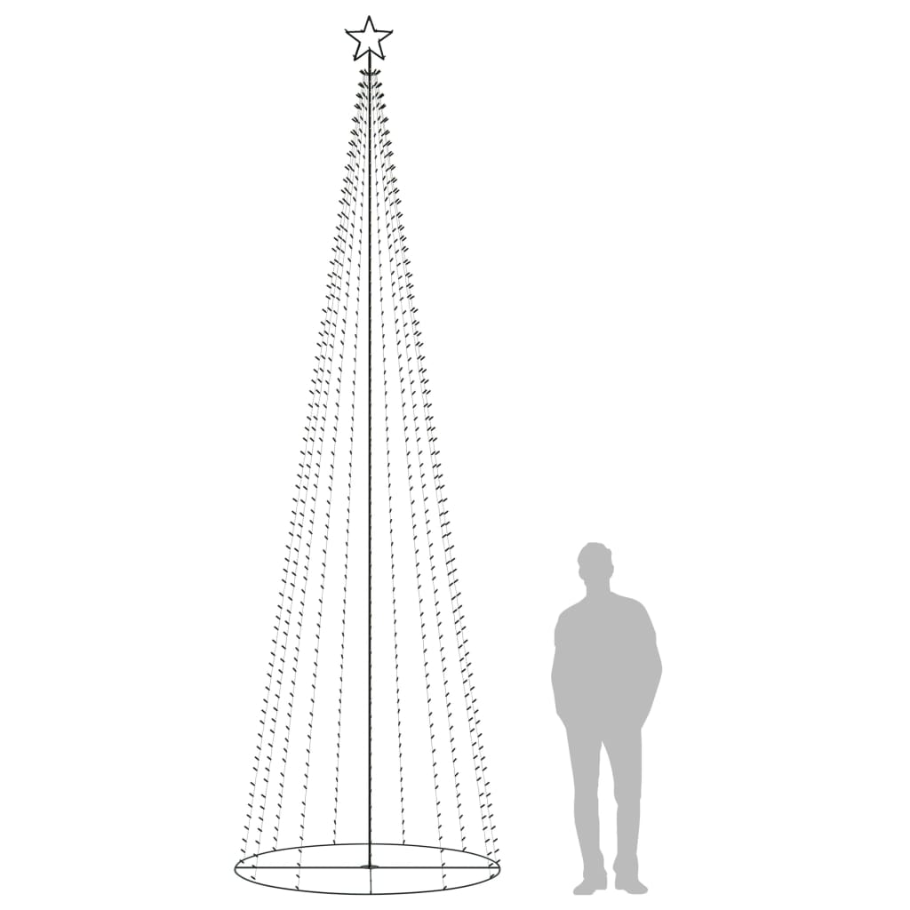 vidaXL Albero di Natale a Cono con 752 LED Colorati 160x500 cm