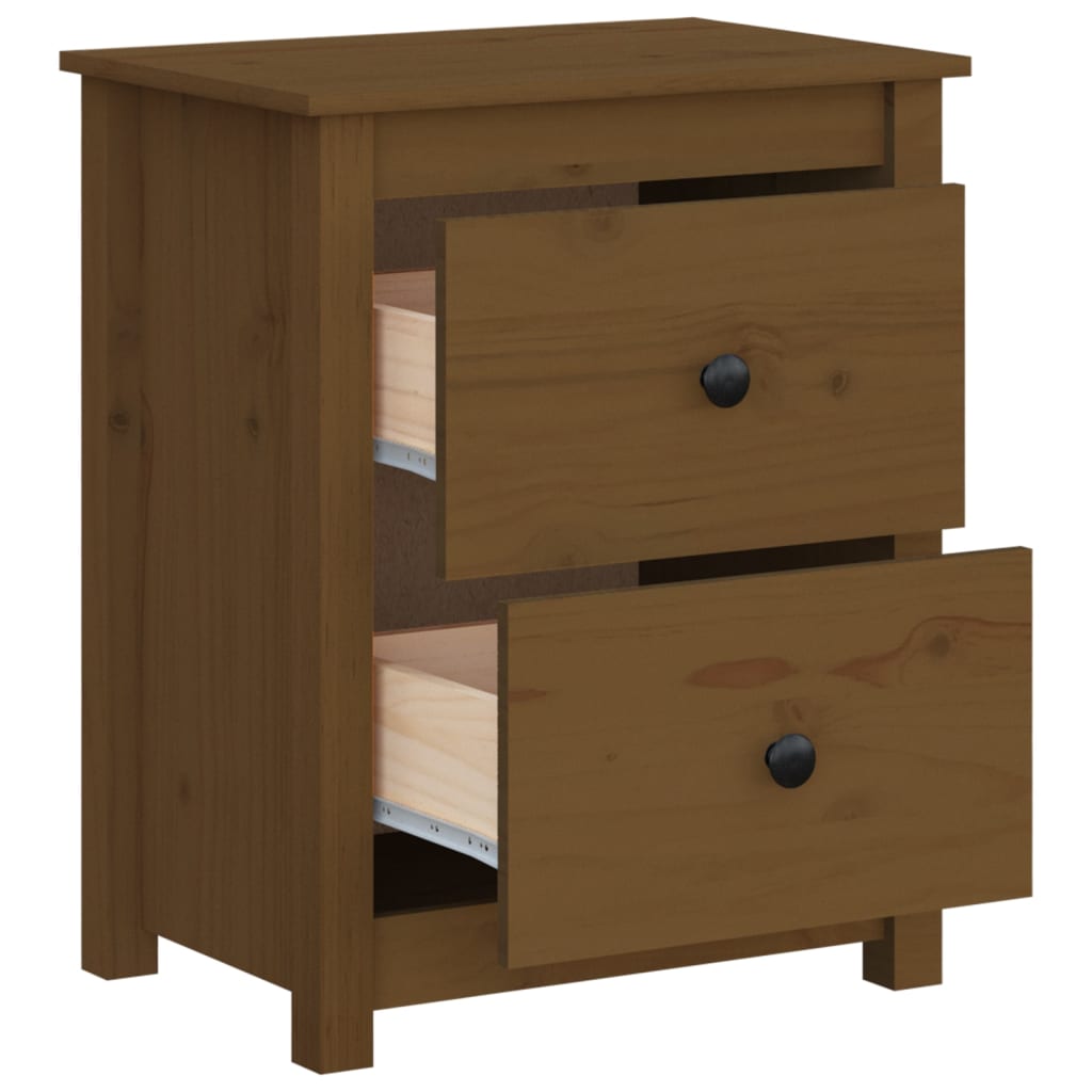 vidaXL Comodini 2 pz Ambra 50x35x61,5 cm in Legno Massello di Pino