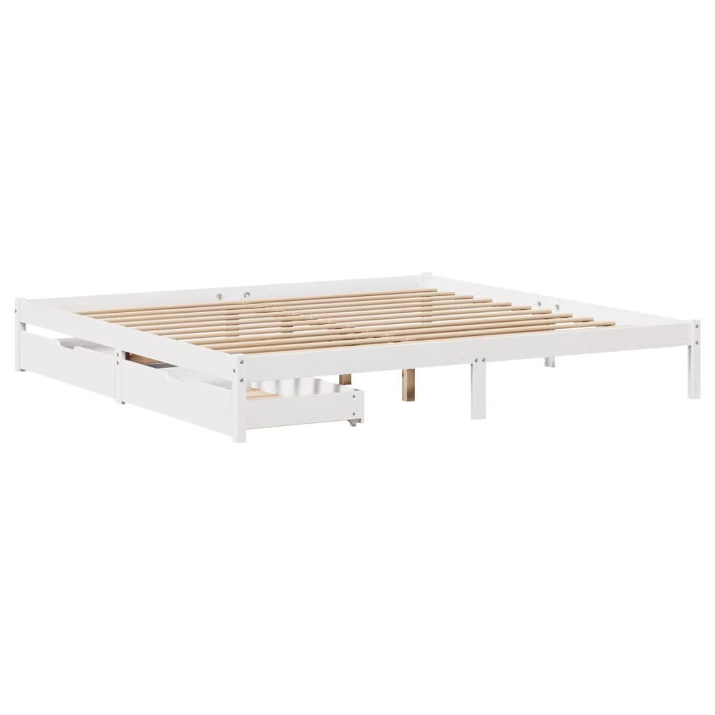 vidaXL Letto senza Materasso Bianco 180x200 cm Legno Massello di Pino