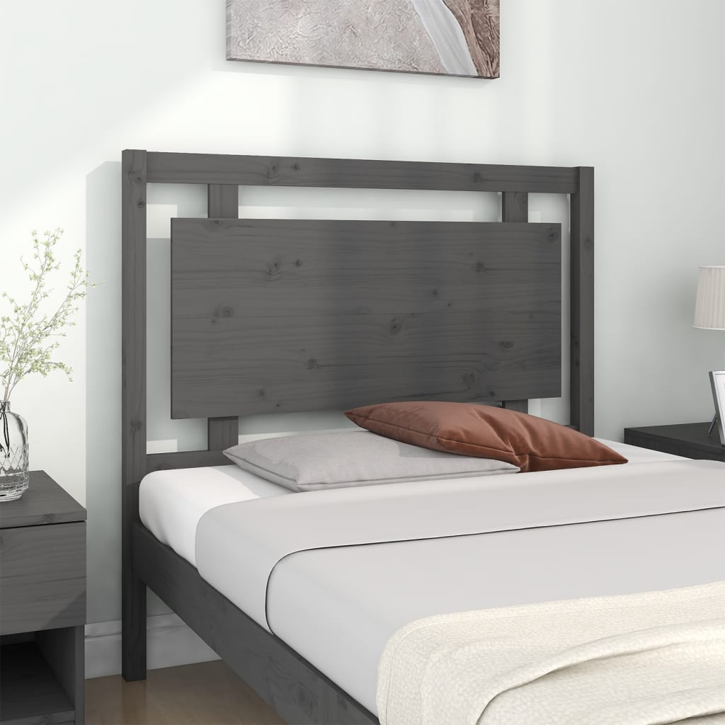 vidaXL Testiera Letto Grigia 105,5x4x100 cm in Legno Massello di Pino