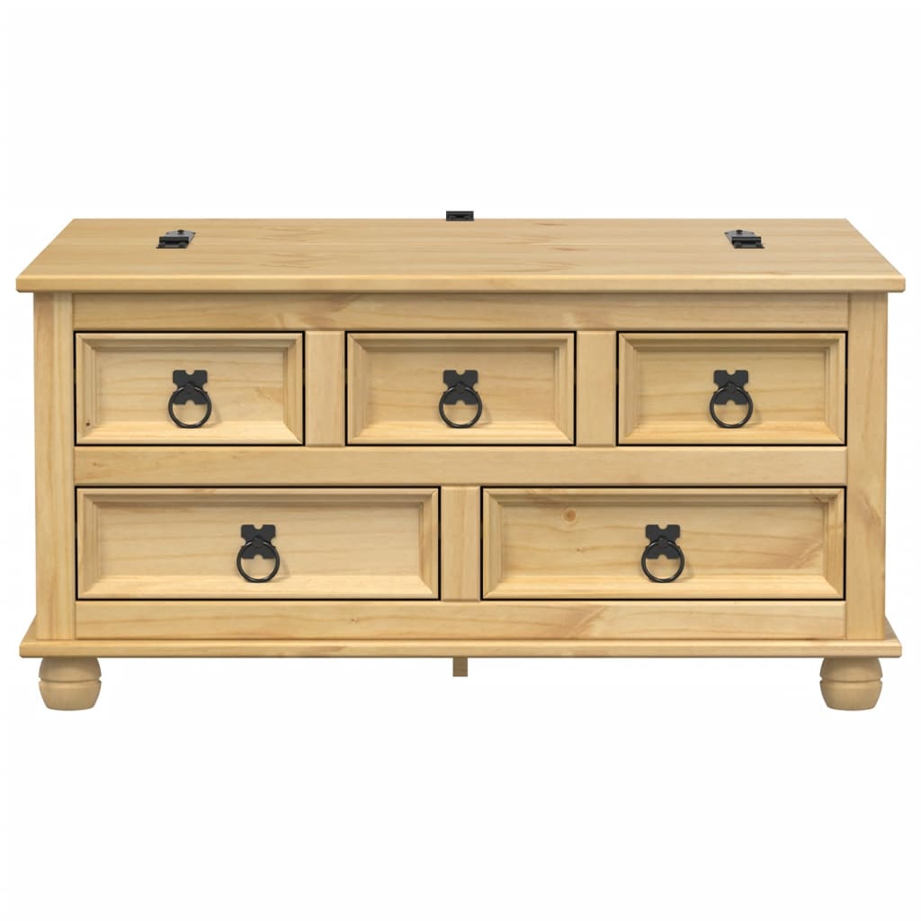 vidaXL Scatola Portaoggetti Corona 90x78x45 cm Legno Massello di Pino