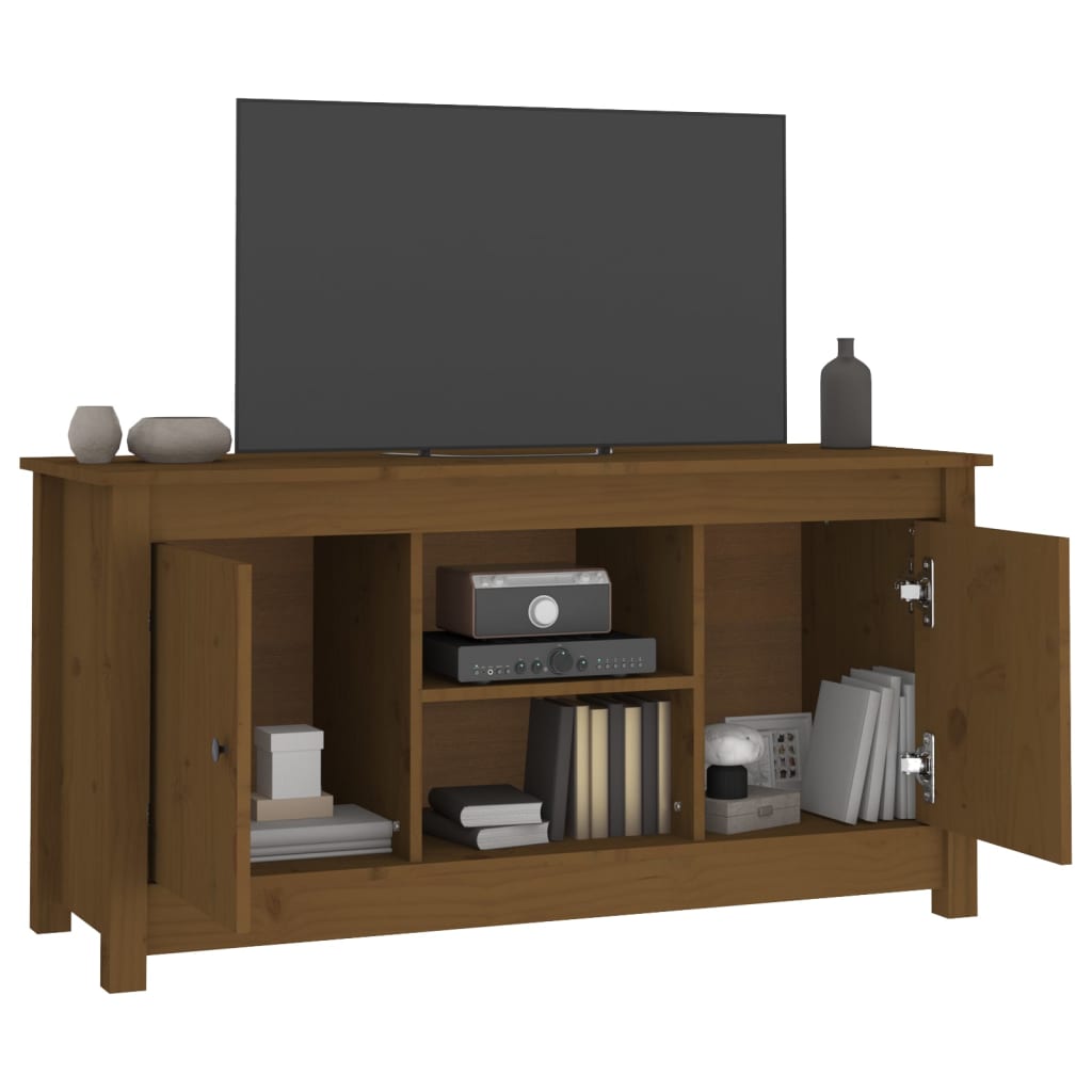 vidaXL Mobile Porta TV Ambra 103x36,5x52 cm in Legno Massello di Pino